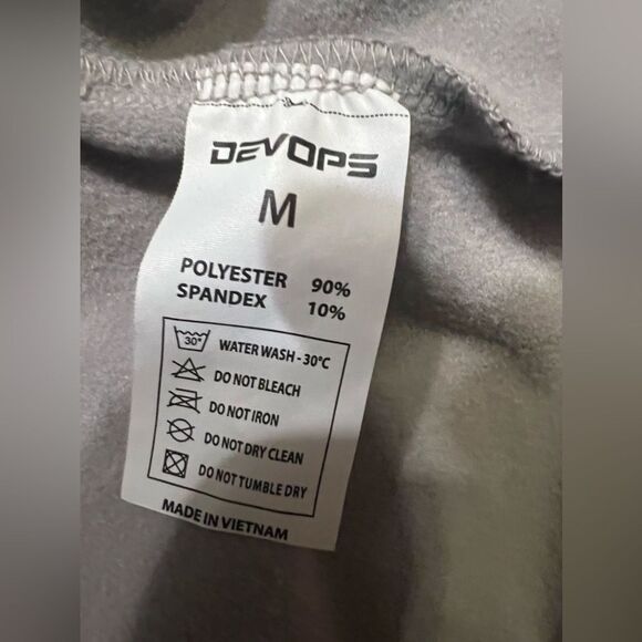 Devops Base Layer Set Youth Size Medium Gray Long Sleeve Polyester Spandex - Picture 7 of 8